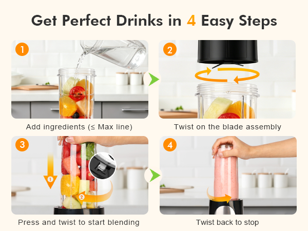 Food Grade 3 Large Capacity To Go Cups 224oz+17oz Ultra Personal Blender Smoothies Shakes Protein