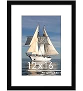 PEALSN 12x16 Picture Frame, Display Pictures 8.5x11 with Mat or 12 x 16 Without Mat for Wall Moun...