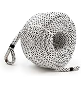 Boat Anchor Line 1/2" x 114 ft for 18–35 ft Boats – Double Braided Polyester Rope with Pre-Splice...