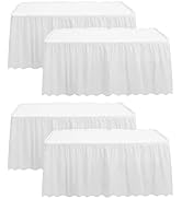 4 Pack Table Skirt 29 in x 14 ft Tablecloth Disposable Table Cover Reusable Stain Proof Plastic T...