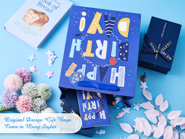 blue kid gift bag