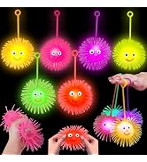24 PCS LED Puffer Balls Light Up Party Favors for Kids 4-8 Bulk Glowing Sensory Stress Ball Toddl...