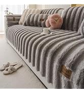 Huierxun Fuzzy Rabbit Plush Sofa Cover Thick Soft Fur Sectional Couch Cover Furry Fluffy Cushion ...