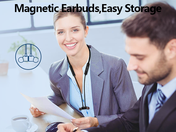 magnetic wired neckband bluetooth earbuds