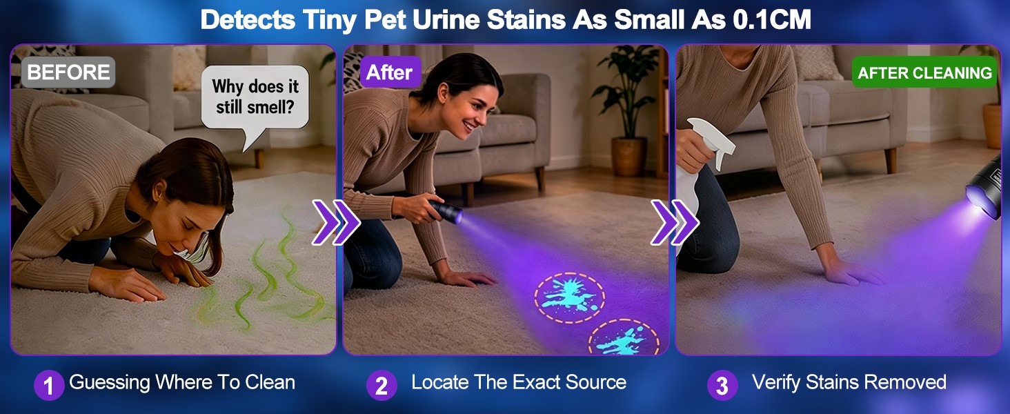 Detects Tiny Pet Urine Stains