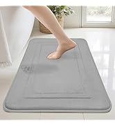 Cupic Cupid Super Soft Memory Foam Bath Mats for Bathroom Floor Shower & Tub, Grey Bathroom Rugs ...