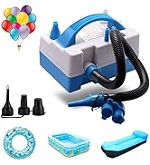 Electric Balloon Pump,Portable Dual Nozzle Electric Balloon Inflator/Blower with Multipurpose Hos...