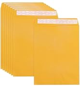 10x13 Catalog Envelopes Self Seal 100 Pack, Goefun 80GSM Paper Large Yellow Brown Manilla Envelop...