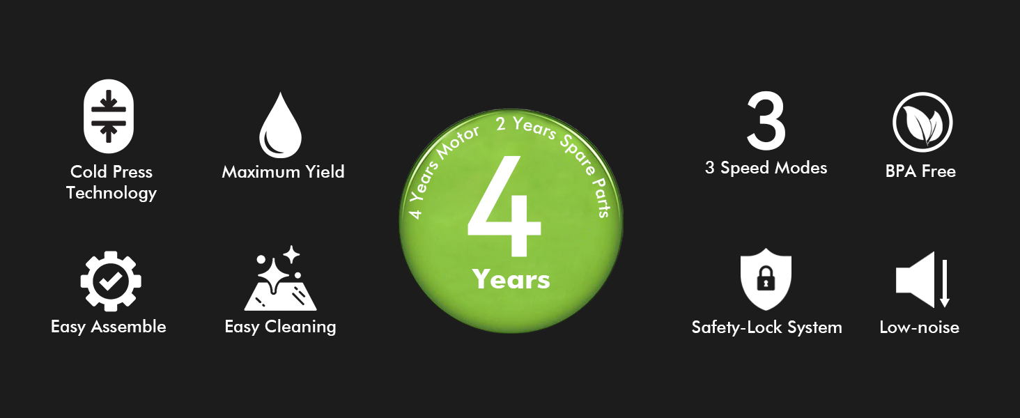 SiFENE Masticating Juicer Classic 3009- high quality, long protection