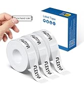 FLEXYVA Genuine P24 Label Maker Tape, 14x40mm, 3 Rolls, Transparent | Crisp & Clear Printing, Str...