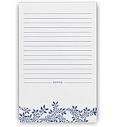 Indigo Blue Floral Notepad, 100 Sheets (5x8 - Lined)