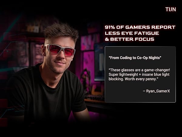 TIJN Sonia Red Blue Light Glasses Gaming Eyeglasses