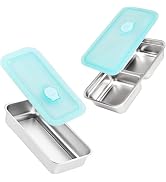 Ehigta Eco-Friendly Stainless Steel Snack Containers, 2 Pack Grab and Go Snack Containers Reusabl...