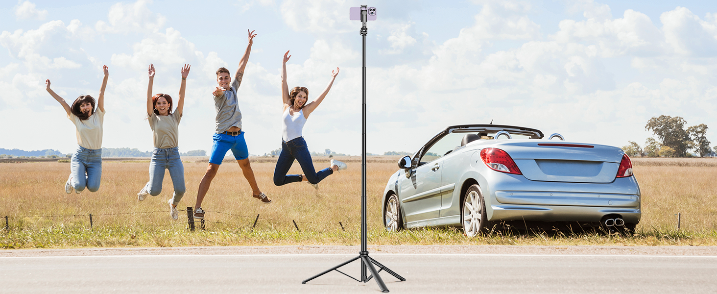 75" Phone Tripod, Selfie Stick Tripod with Remote and Phone Holder