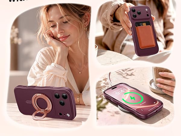 For iPhone 17 Pro Case Compatible with MagSafe Wavy Shockproof Slim Cute Durable Drop Protection