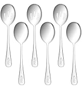 HANSGO Large Buffet Spoons, Serving Utensils 8.5 inches Stainless Steel Spoons x 3, Slotted Servi...
