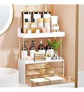 3 Drawers Makeup Organizer - 5 Tier Bathroom Organizers and Storage, Versatile Perfume Vanity Org...