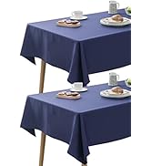 Demetex 2 Pack Rectangle Tablecloth Wipe Clean Table Cloths 60 x 84, Waterproof Reusable Table Cl...