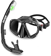 Seago Snorkel Mask Set Snorkeling Gear for Adults Youth, Anti-Fog 180° Panoramic View Scuba Divin...