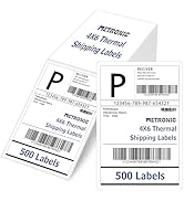 METRONIC Shipping Labels 4x6 500 PCS Fanfold Direct Thermal Labels, Perforated and Strong Adhesiv...