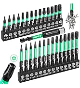 GRENPRO Torx Bit Set 29pc Impact Driver Bit Set, Magnetic Torx Screwdriver Set, Torque Security B...
