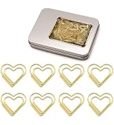 Haowuliao 100 Pcs Gold Heart Paper Clips, Heart Lovers Gift for Women