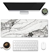 XL Mouse Pad,Black White Marble Large Gaming Mouse Pad,Abstract White Marble Desk Mat for Desktop...