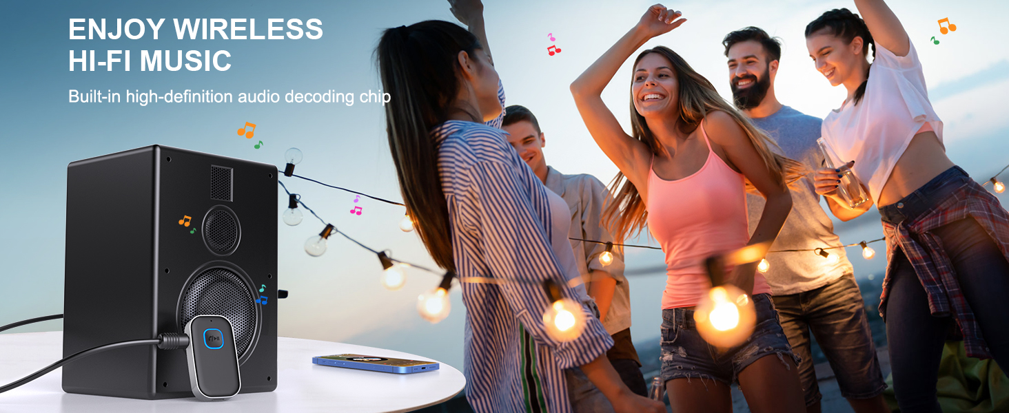 ENJOY WIRELESS HI-FI MUSIC - Built-in high-definition audio decoding chip