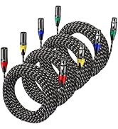 Jozzai XLR Cable 50ft 4 Packs - Premium Balanced Microphone Cable with 3-Pin XLR Male to Female M...