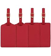Leather Luggage Tags 4 Pack Bag Suitcase Labels
