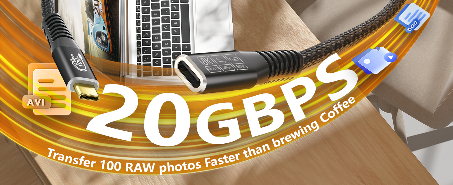 usb c extension cable 20 ft