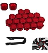 Dogary 20PCS Car Lug Nut Covers, 17 mm Hexagonal Center Bolt Caps, Rust-proof Hub Bolt Head Prote...