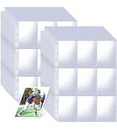 1800 Pockets Card Sleeves Binder Sheets, Double-Sided Trading Card Pages Sleeves, Clear Baseball ...