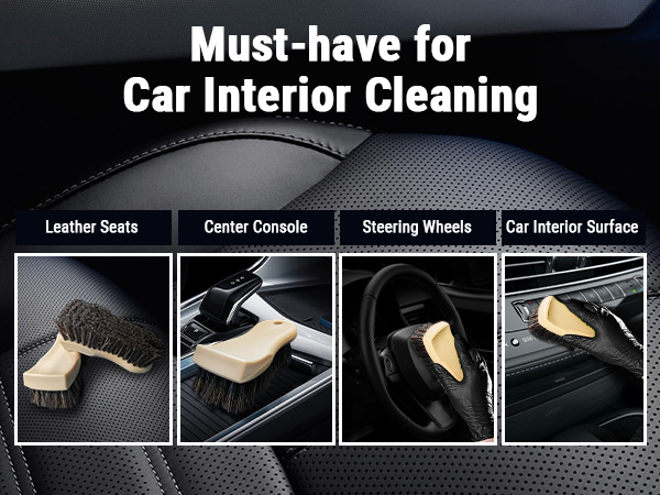 leather brush horse hair brush leather cleaning brush leather brush car detailing car seat brush