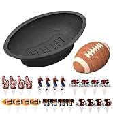 Anglecai Black Football Cake Pan 12 In, Nonstick Football Baking Pan Mold with 24 PCS Soccer Cupc...