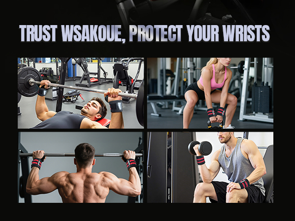 WSAKOUE Weightlifting Wrist Wraps - 18" Professional Wrist Support with Heavy-Duty Thumb Loop 13