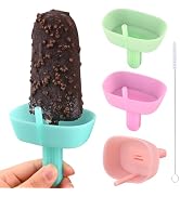 WMKGG Silicone Popsicle Holders for Kids, 4 Pack Reusable Drip-Free Ice Pop Stick Holder with Str...