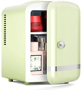 Xbeauty Retro Mini Fridge, Compact Refrigerator with 4L Capacity/6 Cans,Cooler & Warmer, Removabl...