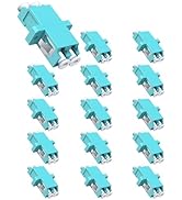 VANDESAIL 15 Pack LC Fiber Optic Coupler, LC to LC UPC Duplex Multimode Coupler, LC Fiber Optic A...