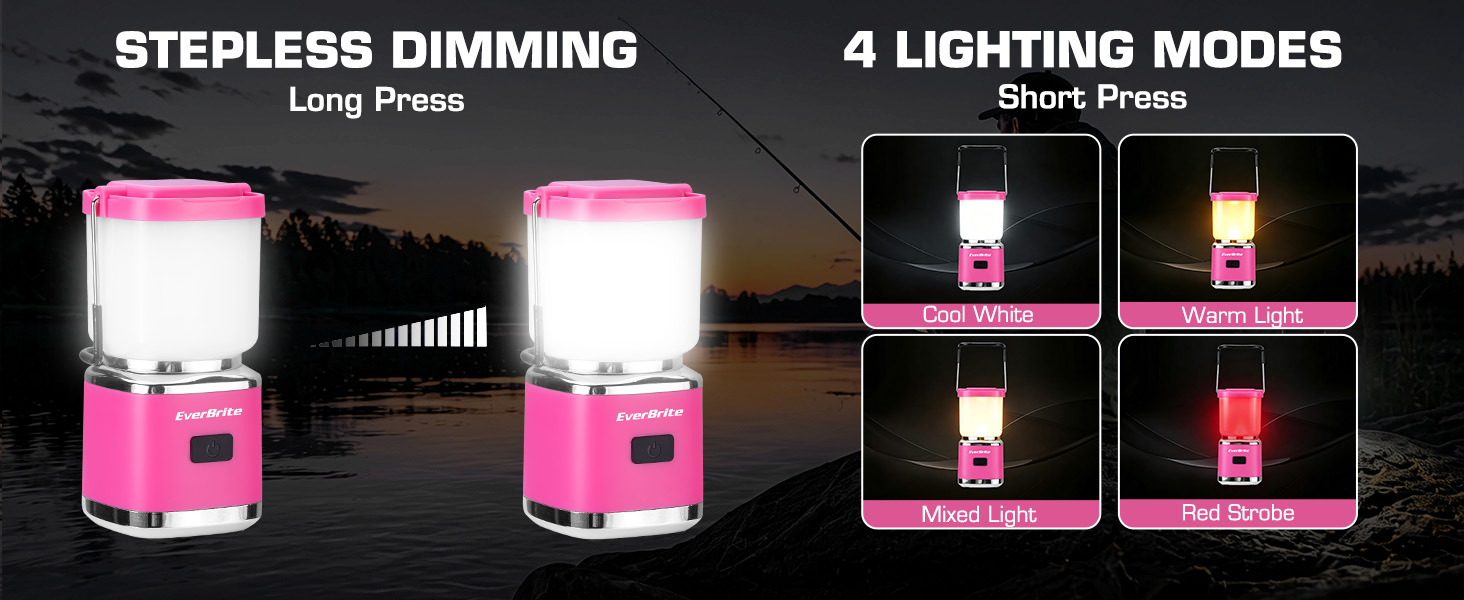 Four lighting modes and stepless dimming