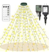 Christmas Tree Lights, 448 LED Waterfall Tree Topper Lights with 8 Lighting Modes, 8.2ft×16 Lines...