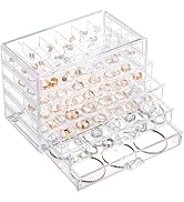Ewen 5 Drawer Large Jewelry Organizer Box, Clear Acrylic 24-grid Jewelry Storage Boxes with Empty...