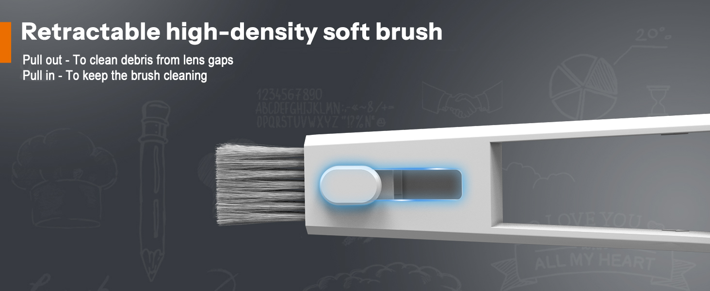 portable eyeglass cleaner brush