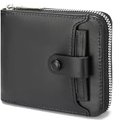 LOUEBICA Zipper Wallet for Men Leather Bifold Pocket Wallets RFID Blocking Zip Coin Credit Card W...