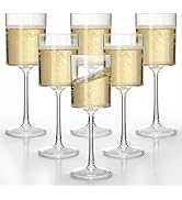 Lullaby 24PCS 9OZ Clear Plastic Wine Glasses - Elegant Plastic Champagne Glasses with Stem, Unbre...