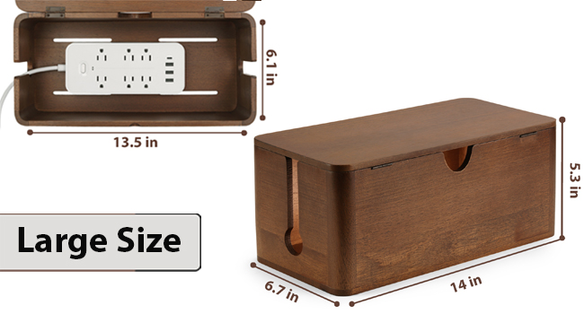 Wood Cable Management Box