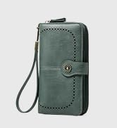 GREEN Wallet for Women RFID Blocking Leather Large Capacity