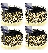 Solar String Lights Outdoor, 4 Pack 180FT Solar fairy Lights Warm White | 320 LED Solar Christmas...