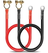 Linkstyle 4 AWG Battery Cables 20 Inch: 2PCS 50CM Battery Inverter Wire Set with 3/8" Terminals L...