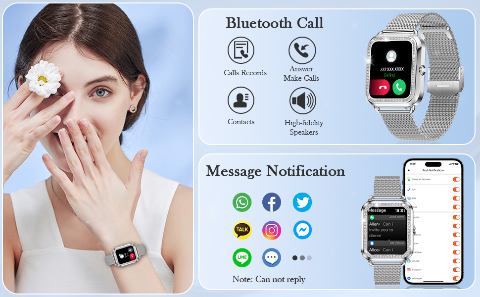 Betatree Smartwatch supports Bluetooth call (make and receive calls directly on the wrist).